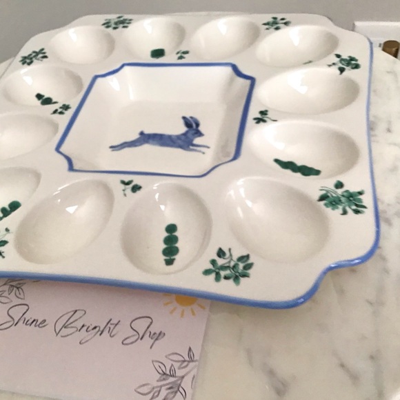 Anthropologie Egg Platter Handpainted Glazed Stoneware NWT - Picture 11 of 12